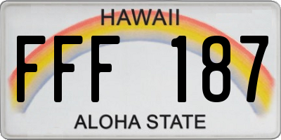 HI license plate FFF187