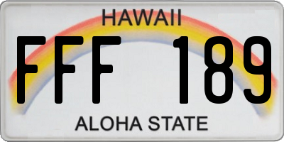 HI license plate FFF189