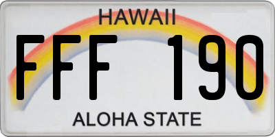 HI license plate FFF190