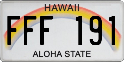 HI license plate FFF191