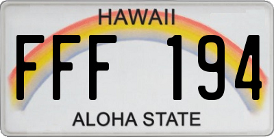 HI license plate FFF194