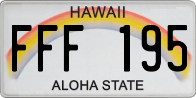 HI license plate FFF195