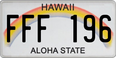 HI license plate FFF196