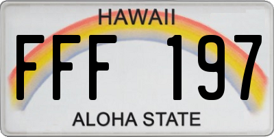 HI license plate FFF197