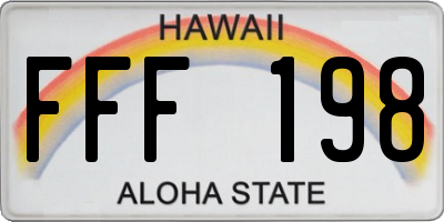 HI license plate FFF198