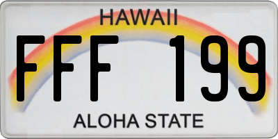 HI license plate FFF199