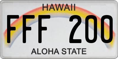 HI license plate FFF200