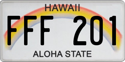 HI license plate FFF201