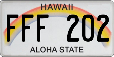HI license plate FFF202