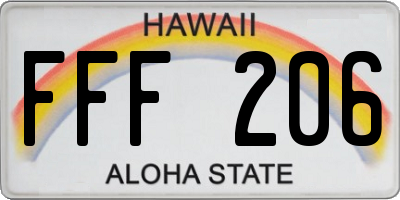 HI license plate FFF206