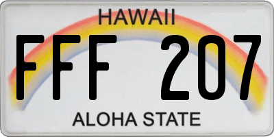 HI license plate FFF207