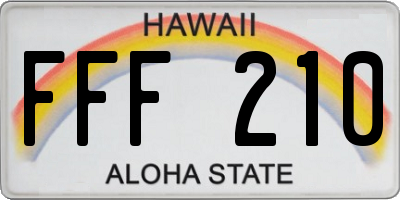 HI license plate FFF210