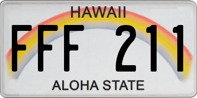 HI license plate FFF211