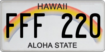 HI license plate FFF220