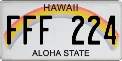 HI license plate FFF224