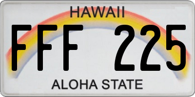 HI license plate FFF225