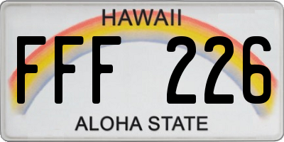 HI license plate FFF226