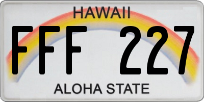 HI license plate FFF227