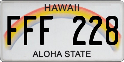 HI license plate FFF228