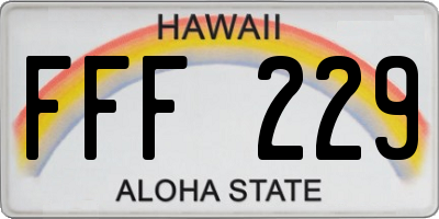 HI license plate FFF229