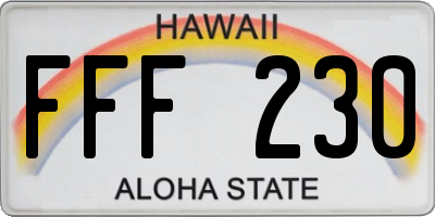 HI license plate FFF230