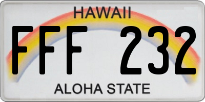 HI license plate FFF232