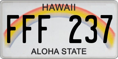 HI license plate FFF237