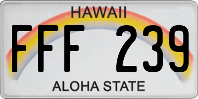 HI license plate FFF239