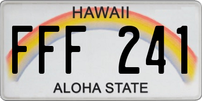 HI license plate FFF241