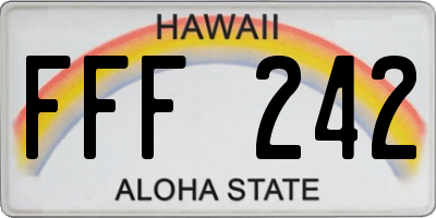 HI license plate FFF242