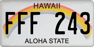 HI license plate FFF243