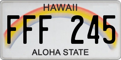 HI license plate FFF245