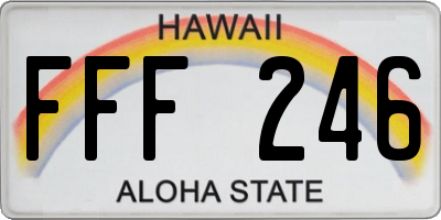 HI license plate FFF246