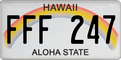 HI license plate FFF247