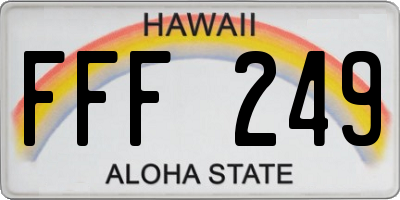 HI license plate FFF249