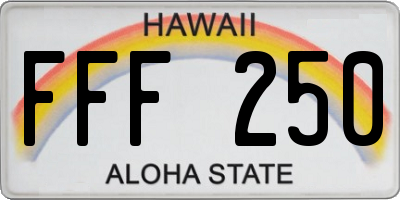 HI license plate FFF250