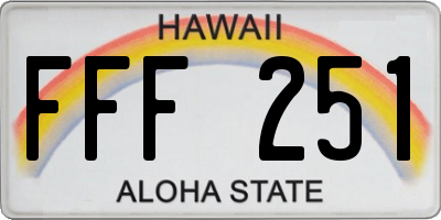 HI license plate FFF251