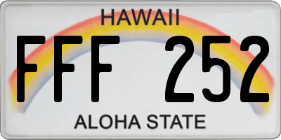 HI license plate FFF252
