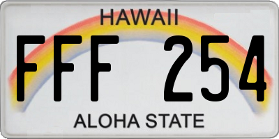 HI license plate FFF254