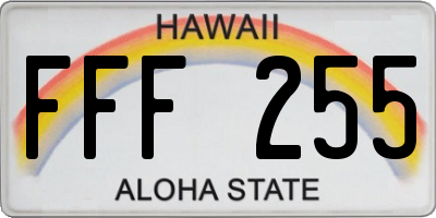 HI license plate FFF255