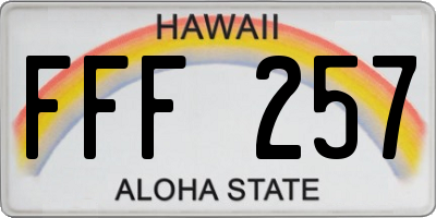 HI license plate FFF257