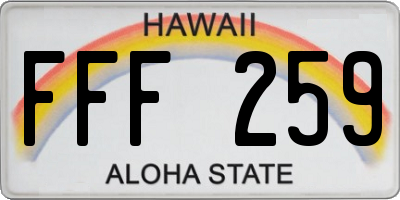 HI license plate FFF259