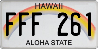 HI license plate FFF261