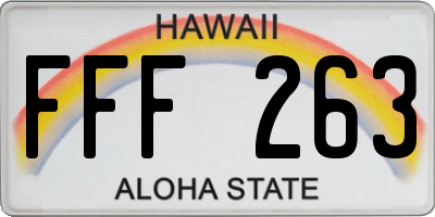 HI license plate FFF263