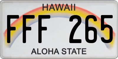 HI license plate FFF265