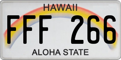HI license plate FFF266
