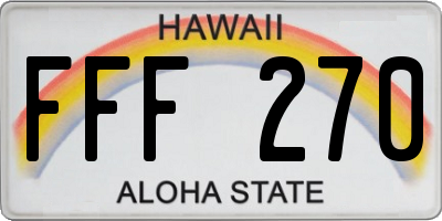 HI license plate FFF270