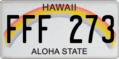 HI license plate FFF273
