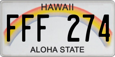HI license plate FFF274