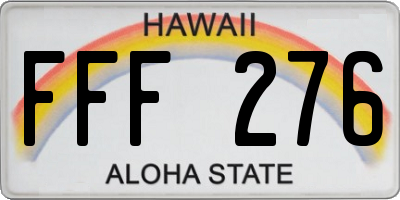 HI license plate FFF276